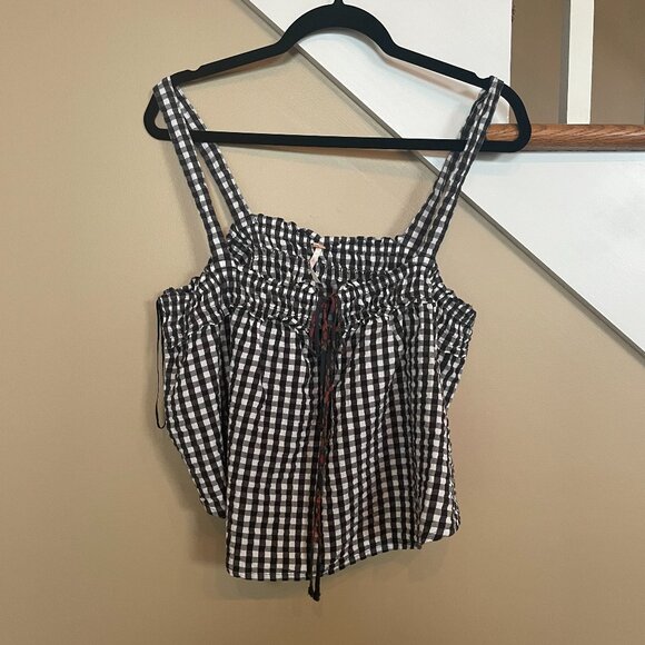 Free People Picnic Party Cropped Tank Top sz M - Picture 4 of 5